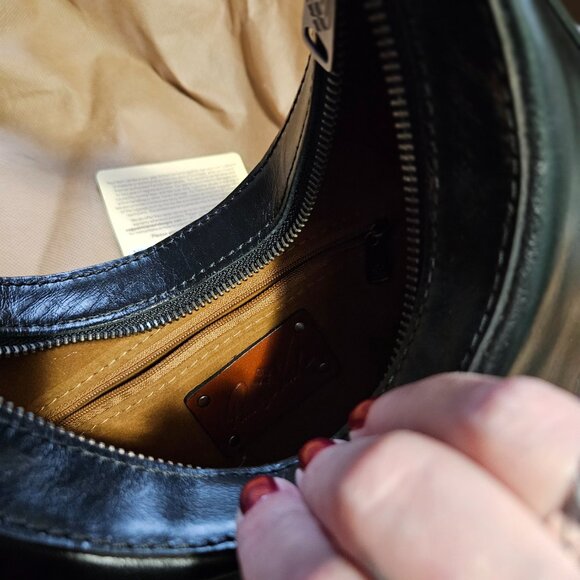 Patricia Nash | Black Leather Coco Crescent Hobo Bag - NWT - Picture 9 of 16